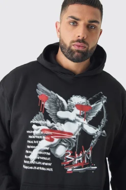 boohooMAN Plus Cherub Graffiti Graphic Hoodie & Relaxed Fit Jogger Tracksuit | UK| Tracksuits|Hoodies & Sweatshirts