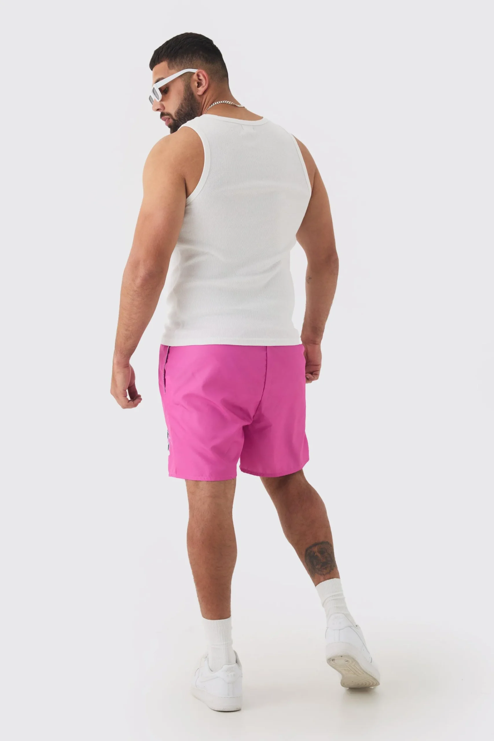 boohooMAN Plus Cherub Printed Swim Shorts | UK| Shorts