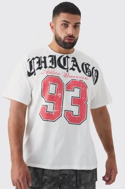 Plus Chicago Varsity T-shirt In | UK^boohooMAN New