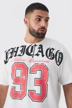 Plus Chicago Varsity T-shirt In | UK^boohooMAN New