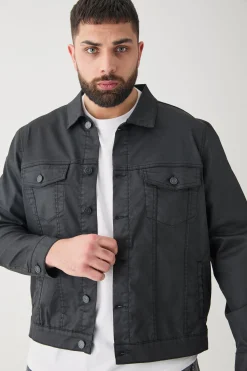 boohooMAN Plus Coated Denim Jacket | UK| Coats & Jackets