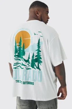 Plus Colorado Back Printed Oversized T-Shirt | UK^boohooMAN Hot