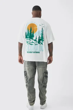 Plus Colorado Back Printed Oversized T-Shirt | UK^boohooMAN Hot