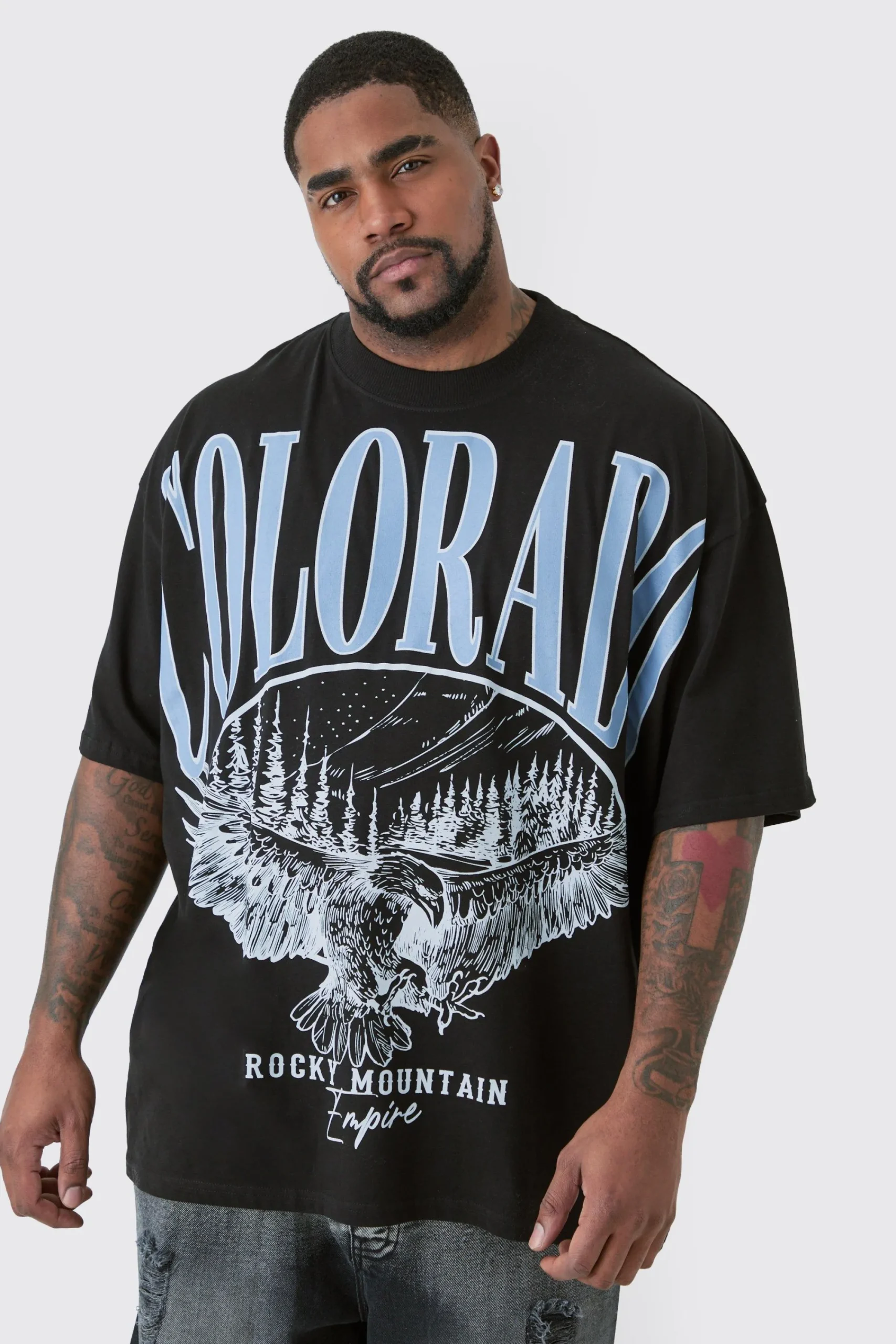 Plus Colorado Varsity Graphic T-shirt In | UK^boohooMAN Outlet