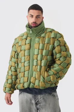 boohooMAN Plus Contrast Hand Weft Padded Puffer Jacket In | UK| Coats & Jackets