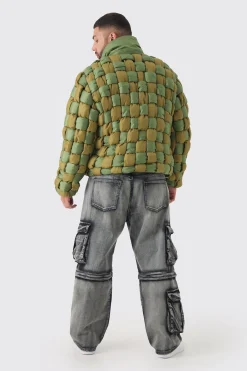 boohooMAN Plus Contrast Hand Weft Padded Puffer Jacket In | UK| Coats & Jackets