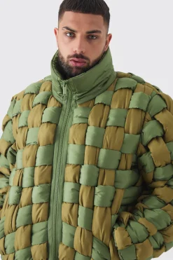 boohooMAN Plus Contrast Hand Weft Padded Puffer Jacket In | UK| Coats & Jackets