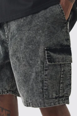 boohooMAN Plus Cord Washed Cargo Shorts In | UK| Shorts