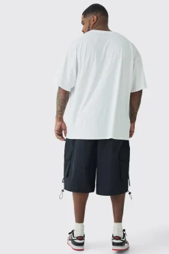 boohooMAN Plus Crinkle Nylon Man Cargo Parachute Shorts In | UK| Shorts