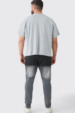 boohooMAN Plus Stretch Skinny Paint Effect Jean | UK| Jeans