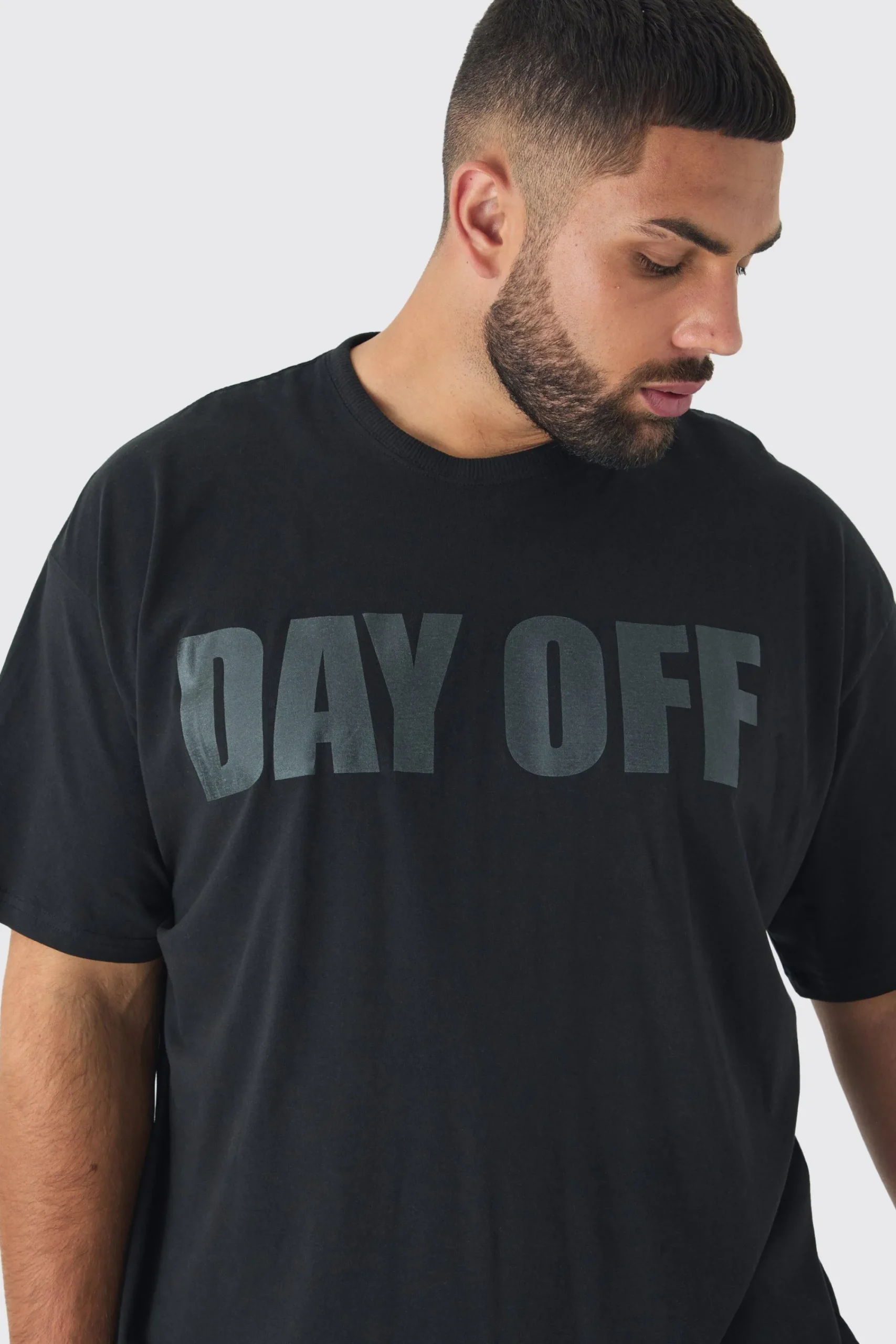 Plus Day Off Print Oversized T-shirt In | UK^boohooMAN Outlet