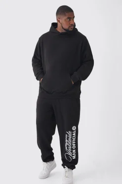 boohooMAN Plus Doberman Graphic Back Print Oversized Tracksuit | UK| Tracksuits