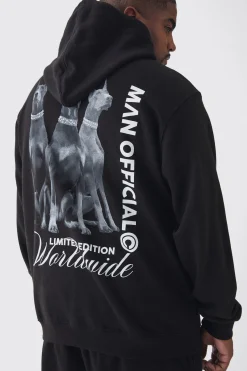 boohooMAN Plus Doberman Graphic Back Print Oversized Tracksuit | UK| Tracksuits
