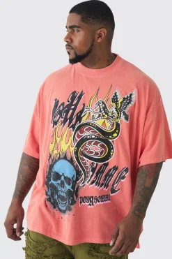 Plus Doodle Skull Homme Printed T-shirt In | UK^boohooMAN Outlet