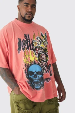 Plus Doodle Skull Homme Printed T-shirt In | UK^boohooMAN Outlet