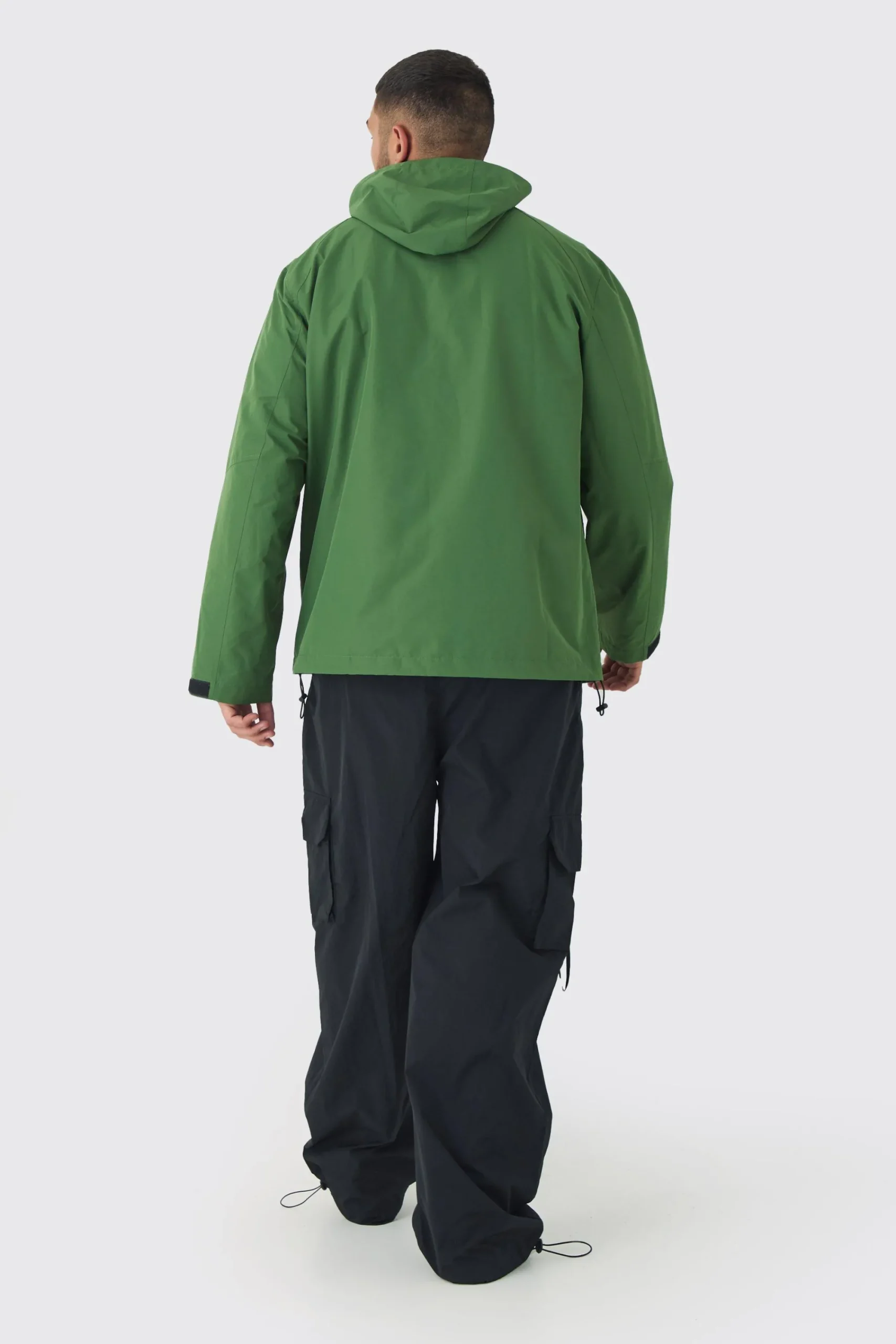 boohooMAN Plus Double Zip Hooded Windbreaker In | UK| Coats & Jackets