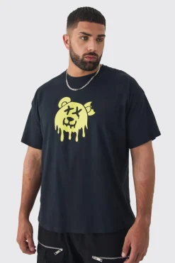 Plus Drippy Evil Teddy Graphic T-shirt In | UK^boohooMAN New