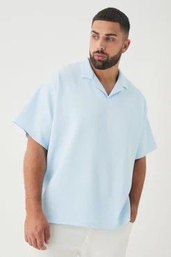 Plus Drop Revere Pleated Polo In | UK^boohooMAN Discount