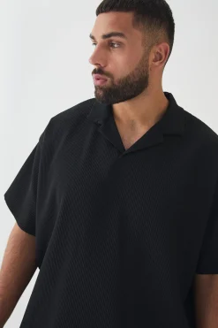 Plus Drop Revere Pleated Polo In | UK^boohooMAN Clearance