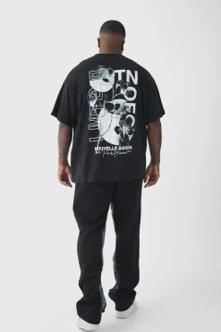 Plus EDTN Floral Graphic Back Oversized Printed T-Shirt | UK^boohooMAN Hot