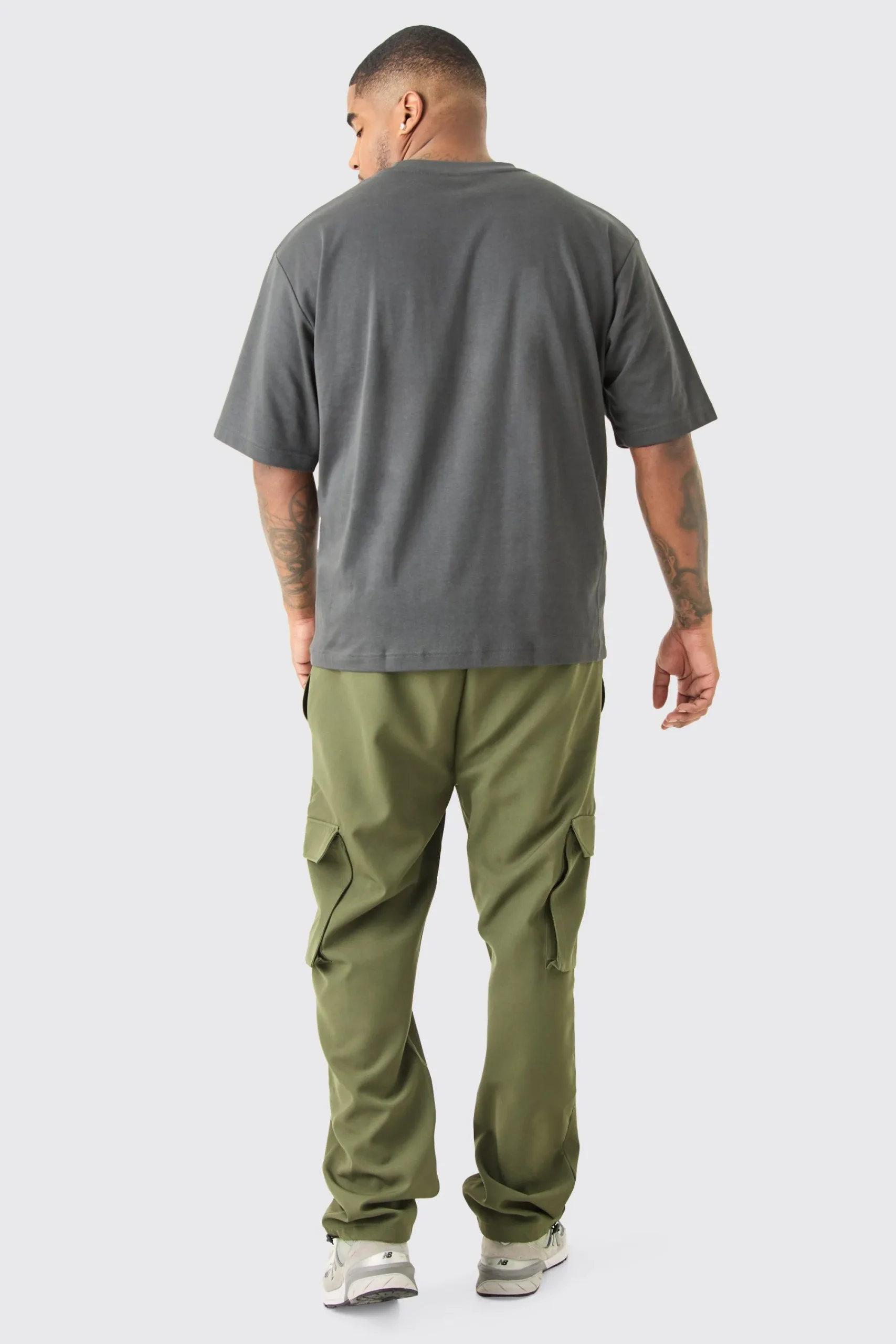 boohooMAN Plus Elastic Lightweight Skinny Cargo Trouser | UK| Trousers|Cargos