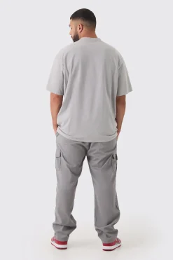 boohooMAN Plus Elastic Waist Straight Fit Cargo Trousers | UK| Trousers|Cargos