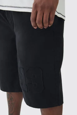 boohooMAN Plus Elasticated Waist Applique Jorts | UK| Shorts