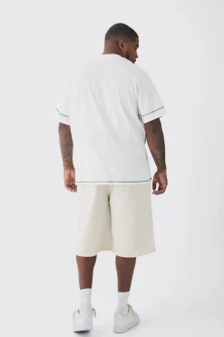 boohooMAN Plus Elasticated Waist Applique Jorts | UK| Shorts