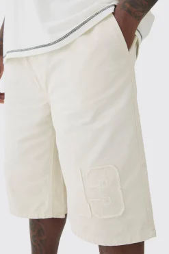 boohooMAN Plus Elasticated Waist Applique Jorts | UK| Shorts