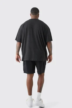 boohooMAN Plus Elasticated Waist Slim Fit Cargo Shorts | UK| Shorts