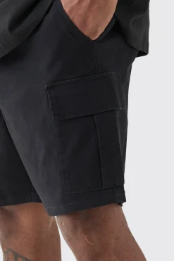 boohooMAN Plus Elasticated Waist Slim Fit Cargo Shorts | UK| Shorts