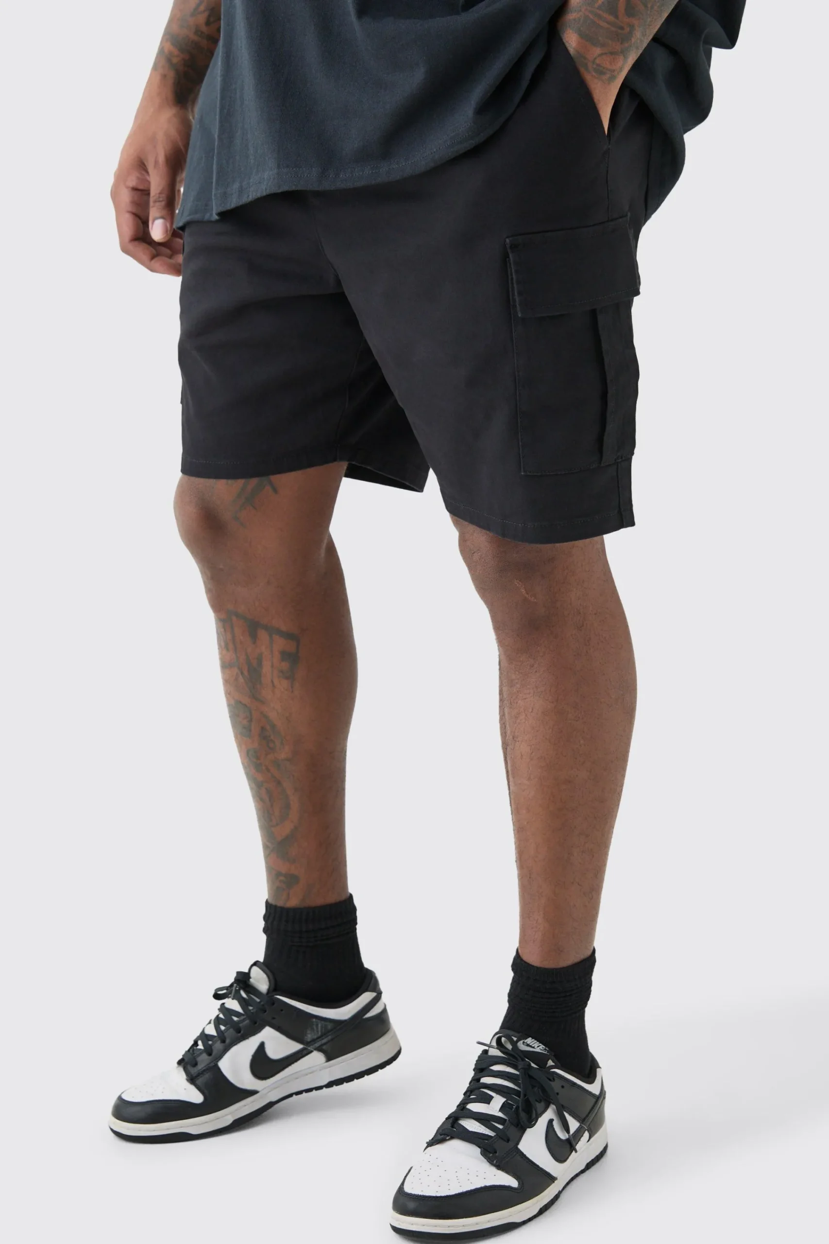 boohooMAN Plus Elasticated Waist Skinny Fit Cargo Shorts | UK| Trousers|Shorts