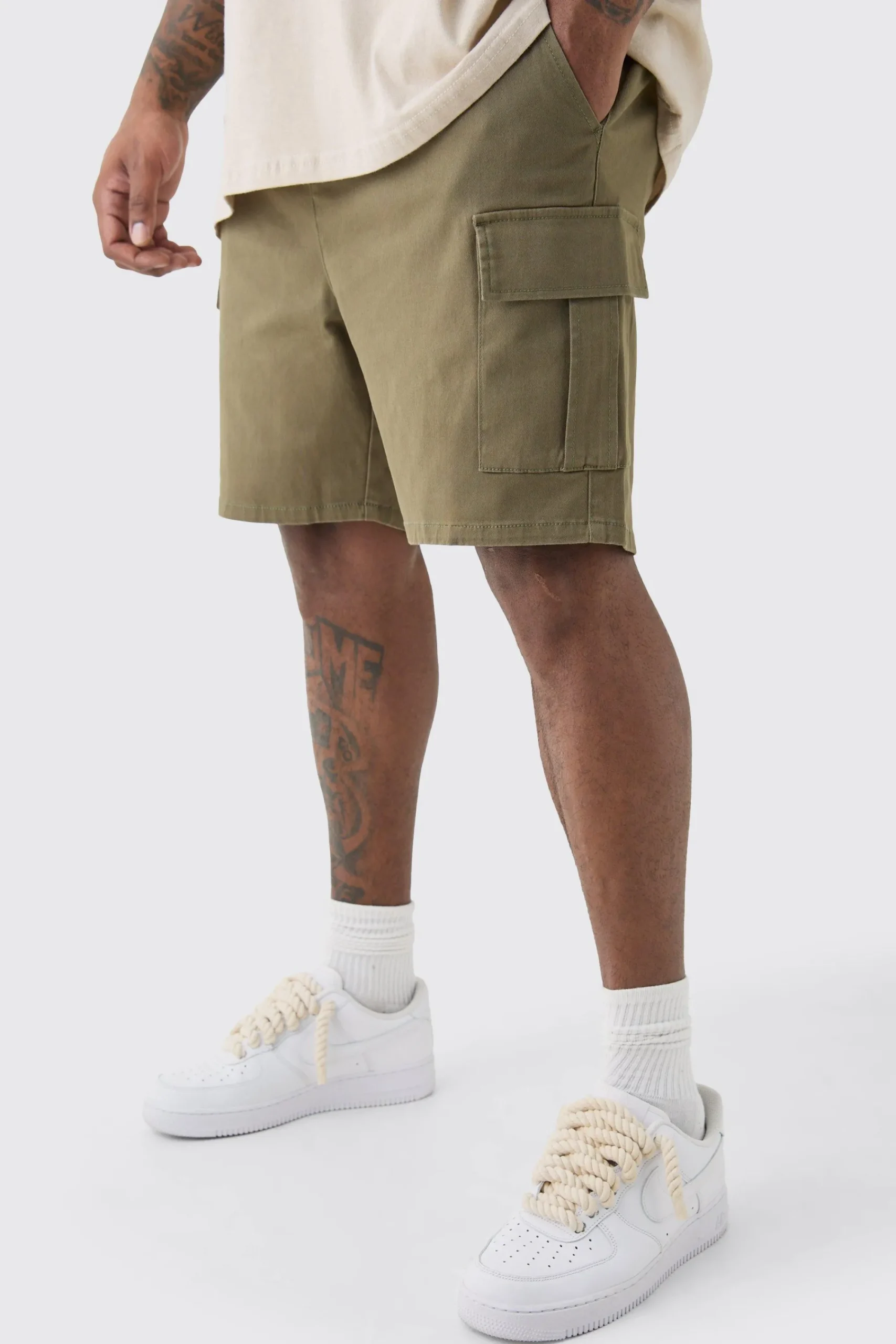 boohooMAN Plus Elasticated Waist Skinny Fit Cargo Shorts | UK| Trousers|Shorts