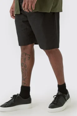 boohooMAN Plus Elasticated Waist Linen Comfort Shorts In | UK| Trousers|Shorts