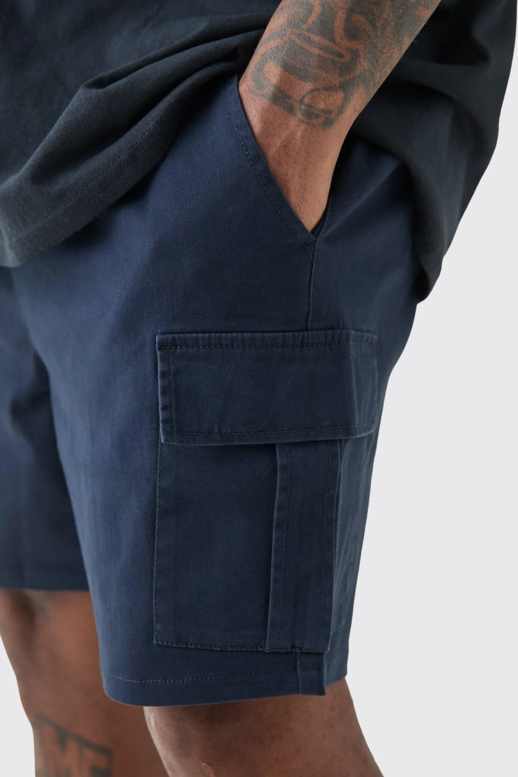 boohooMAN Plus Elasticated Waist Slim Fit Cargo Shorts | UK| Trousers|Shorts