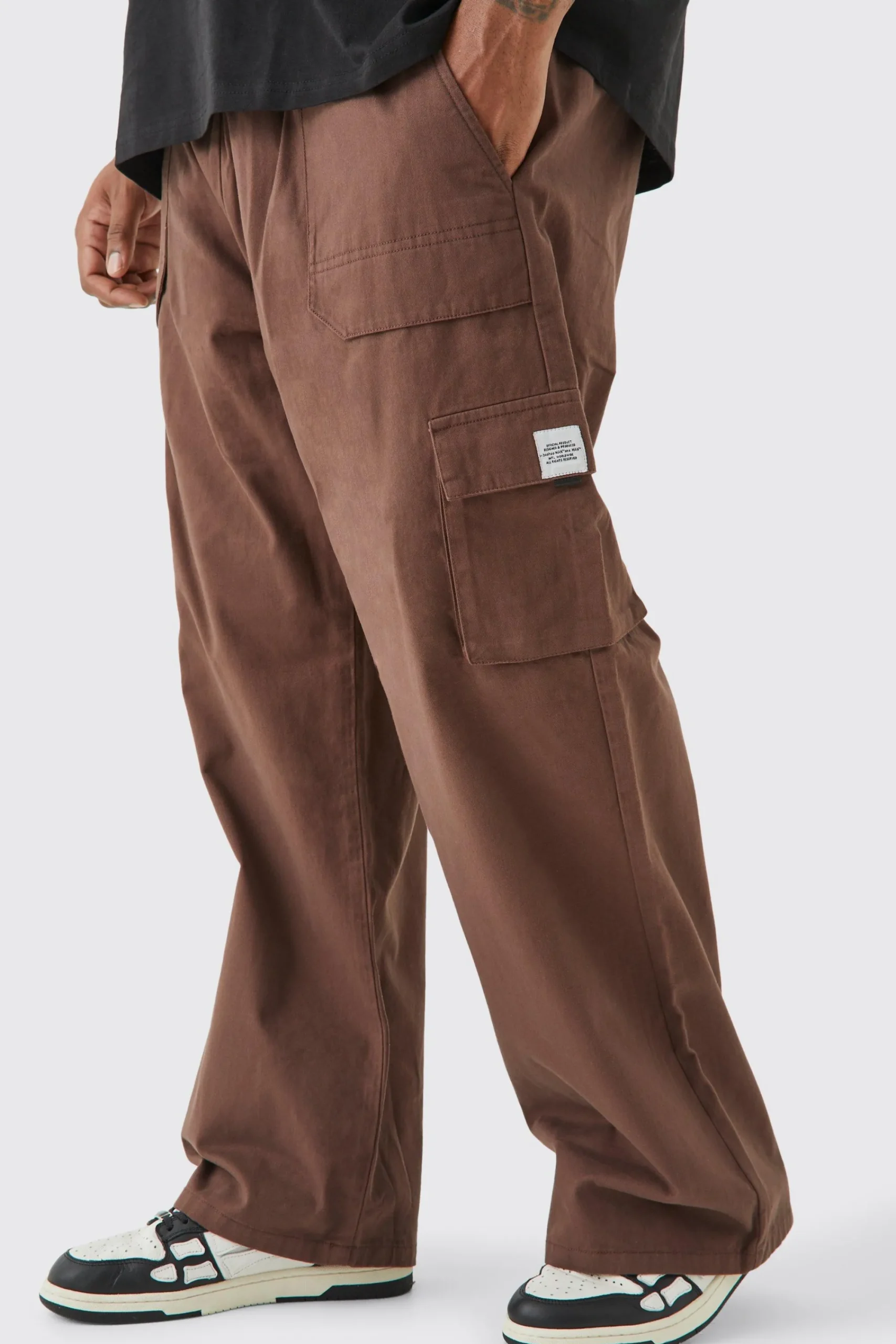 boohooMAN Plus Elasticated Waist Relaxed Fit Cargo Trousers | UK| Trousers|Cargos