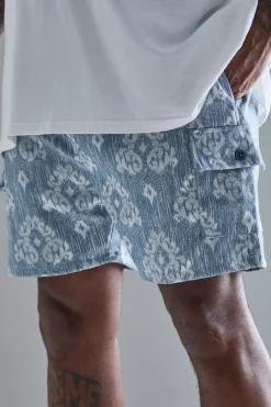 boohooMAN Plus Elasticated Waist Textured Cargo Short In | UK| Shorts