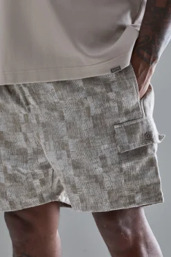 boohooMAN Plus Elasticated Waist Textured Cargo Short In | UK| Shorts