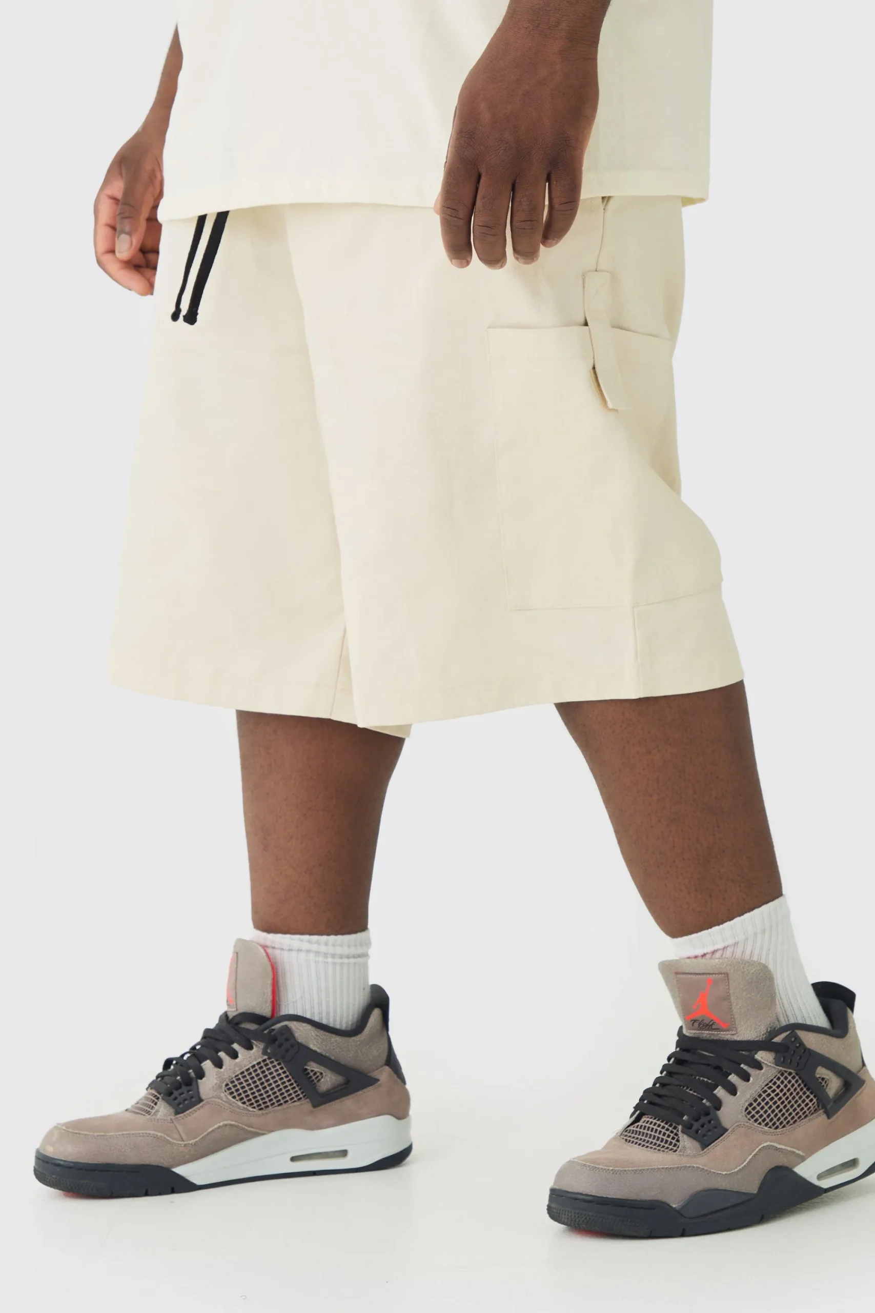 boohooMAN Plus Elasticated Waistband Smart Pocket Jort | UK| Shorts