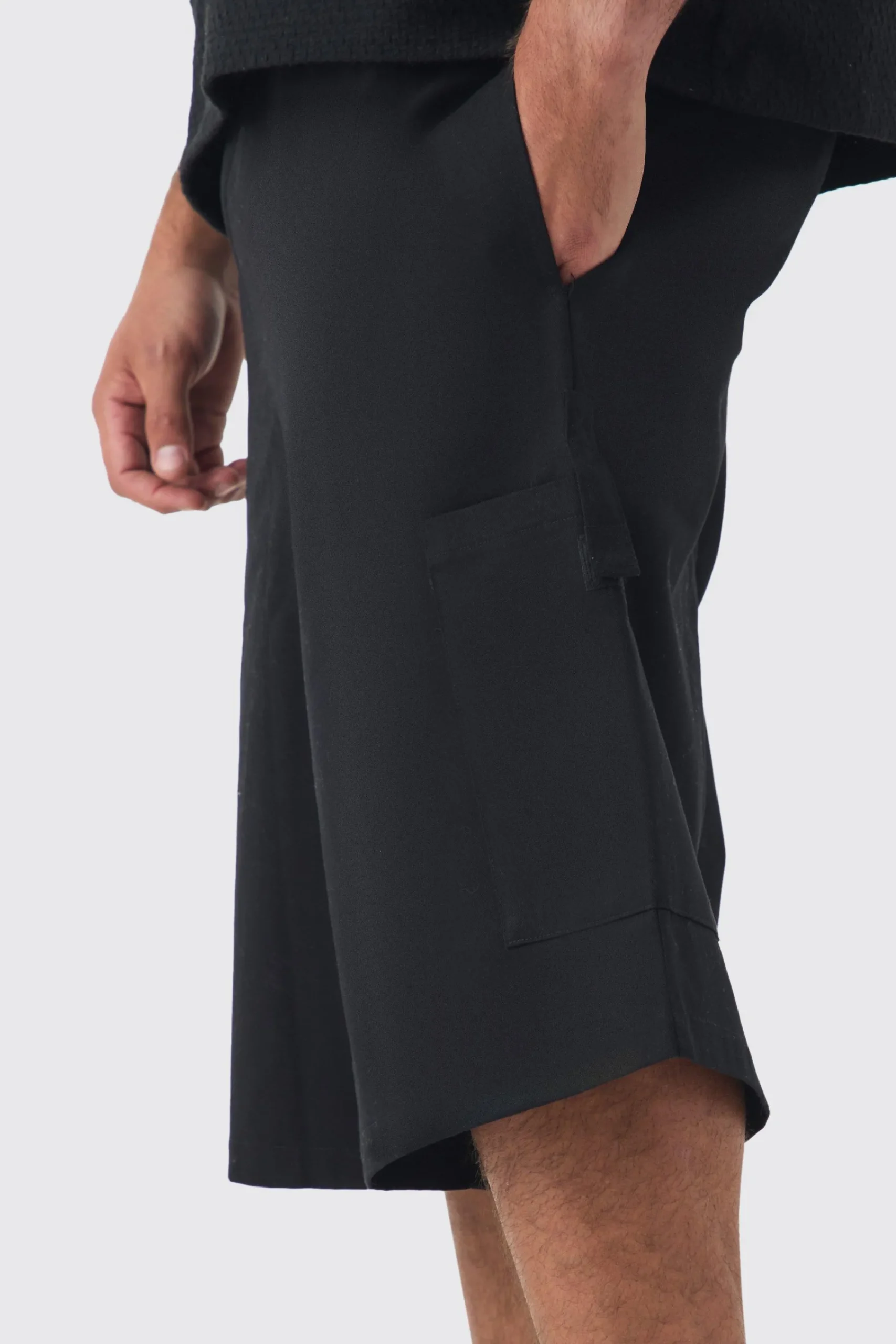 boohooMAN Plus Elasticated Waistband Patch Pocket Jorts | UK| Shorts