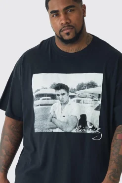 Plus Elvis Presley License Graphic T-shirt | UK^boohooMAN Outlet