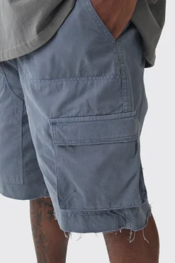 boohooMAN Plus Fixed Waist Raw Hem Relaxed Cargo Shorts | UK| Shorts