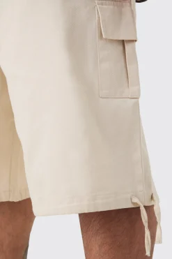 boohooMAN Plus Fixed Waistband Twill Cargo Jort | UK| Shorts