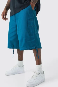 boohooMAN Plus Fixed Waistband Twill Cargo Jort | UK| Shorts