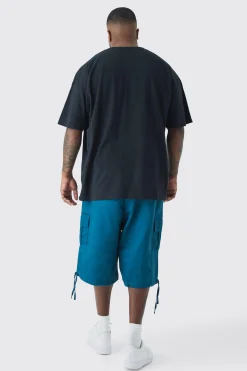 boohooMAN Plus Fixed Waistband Twill Cargo Jort | UK| Shorts