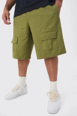 boohooMAN Plus Front Pocket Twill Overdyed Cargo Jort | UK| Shorts