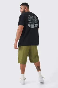 boohooMAN Plus Front Pocket Twill Overdyed Cargo Jort | UK| Shorts