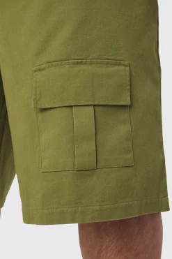 boohooMAN Plus Front Pocket Twill Overdyed Cargo Jort | UK| Shorts