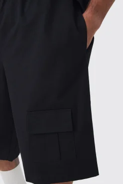 boohooMAN Plus Front Pocket Twill Overdyed Cargo Jort | UK| Trousers|Shorts