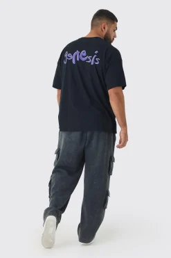 Plus Genesis License Print T-shirt | UK^boohooMAN Online